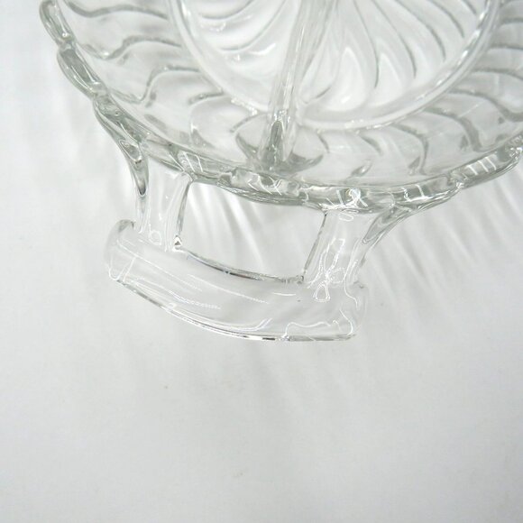 Vintage Fostoria Colonial Swirl Divided Oval Glass Relish Serving Dish Handles - Picture 3 of 8
